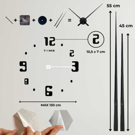 Stylish wall clock with silver hands and distinctive geometric numerals. Stylish wall clock with silver hands and distinctive geometric numerals.