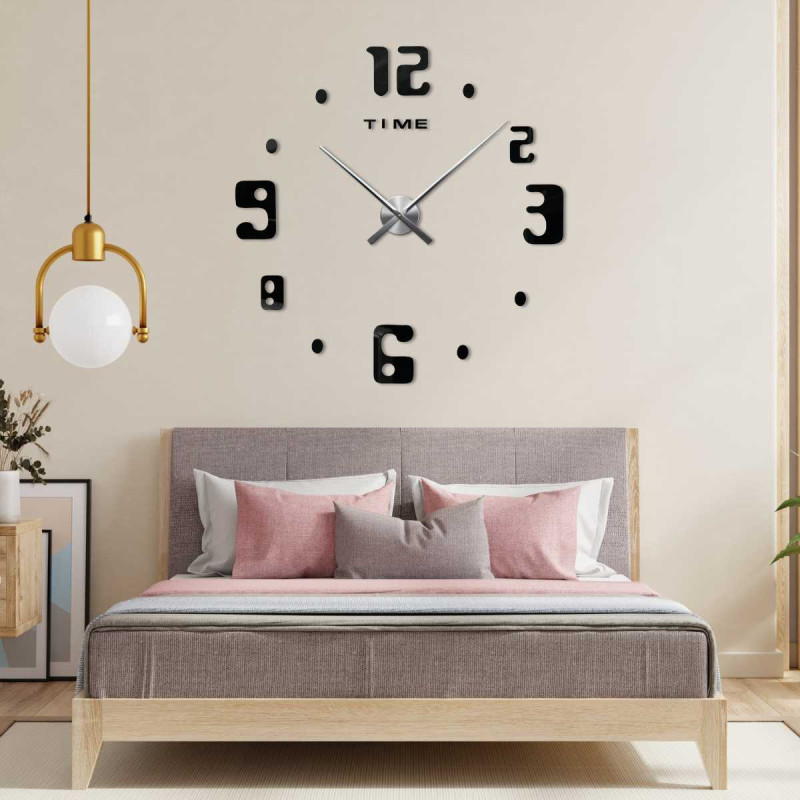 Wall clock with the inscription TIME under the number twelve and a modern numeric style.