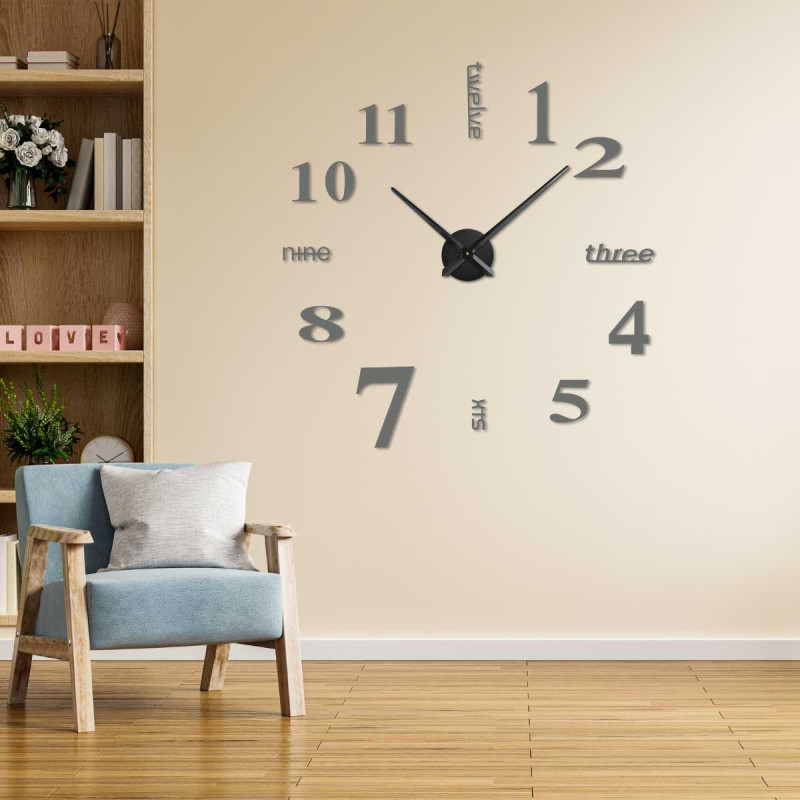 Wall clock with distinctive hands and an interesting dial.