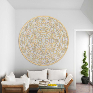 Circular design with delicate lines and floral patterns that create a harmonious whole. 2