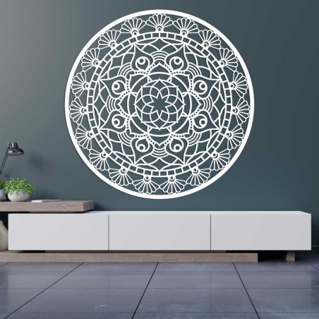 Circular design with delicate lines and floral patterns that create a harmonious whole.