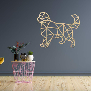 Carved geometric wall painting dog - HAFFO 2
