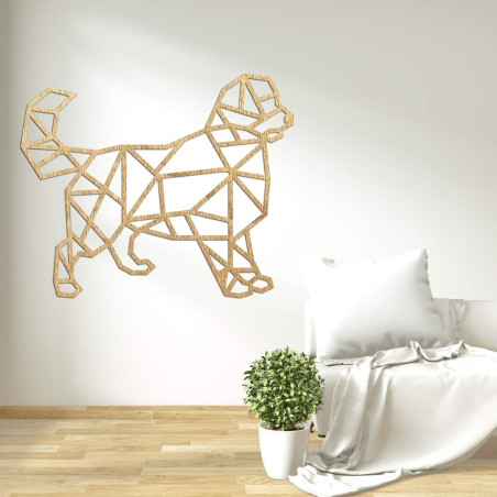Carved geometric wall painting dog - HAFFO