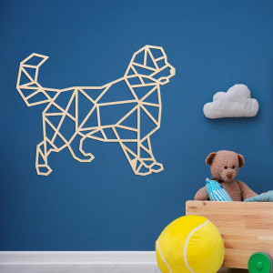 Carved geometric wall painting dog - HAFFO
