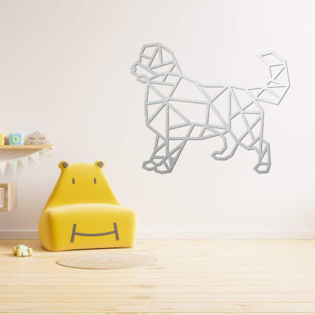 Carved geometric wall painting dog - HAFFO