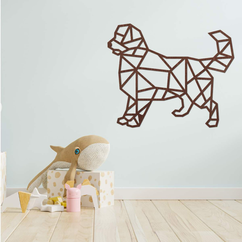 Carved geometric wall painting dog - HAFFO