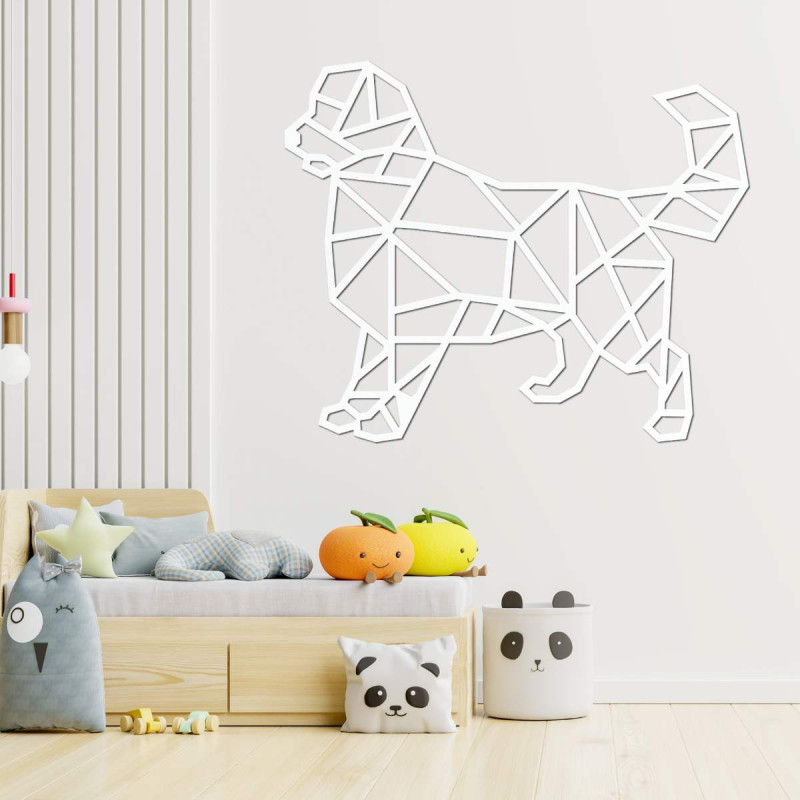 Carved geometric wall painting dog - HAFFO