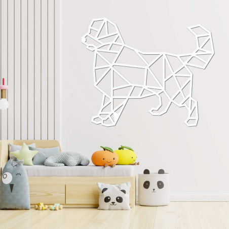 Carved geometric wall painting dog - HAFFO