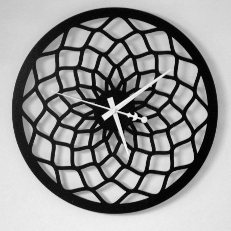 Black wall clock with geometric
