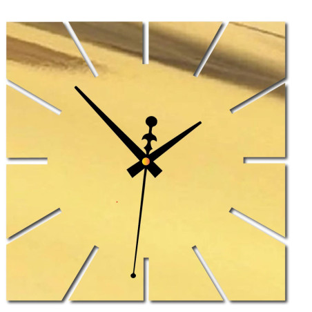 Elegant plexiglass clock with slim white hands