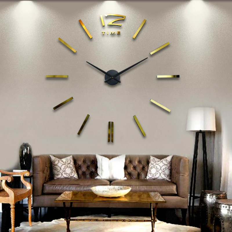 Mirror adhesive wall clock