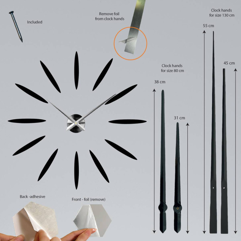 Modern adhesive wall clock - SLNKO