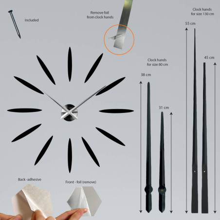 Modern adhesive wall clock - SLNKO