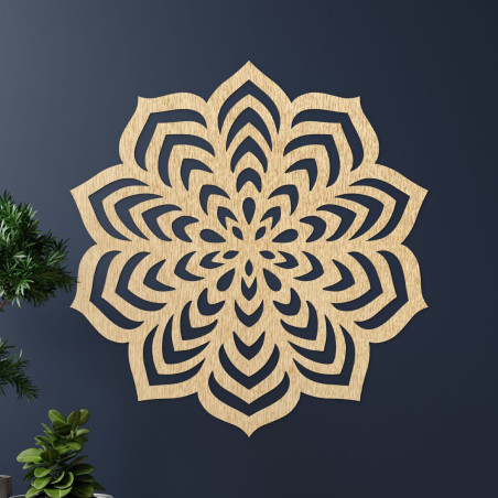 Wall decoration with a detailed floral motif in a symmetrical design.