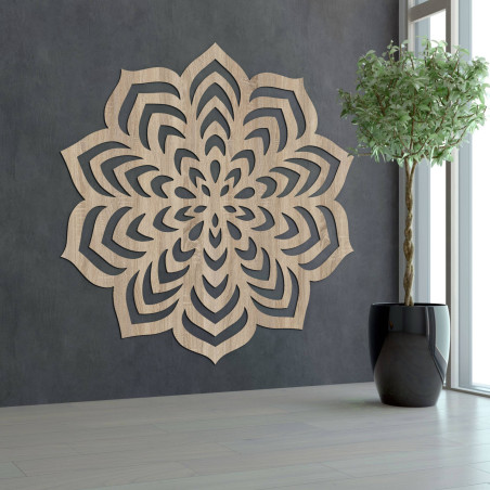 Wall painting with a geometric design and circular shape.
