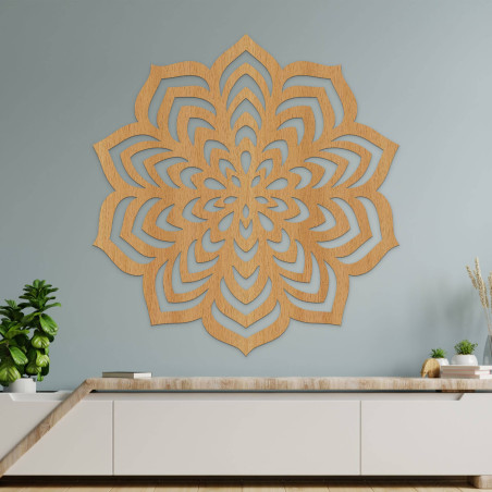 Wall decoration with a precisely crafted geometric motif.