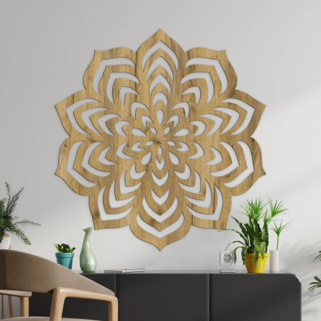 Mandala motif with precise cutouts and even composition.