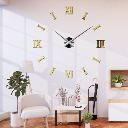 Adhesive DIY clock with 3D effect - an ideal addition to the living room, office or hall.