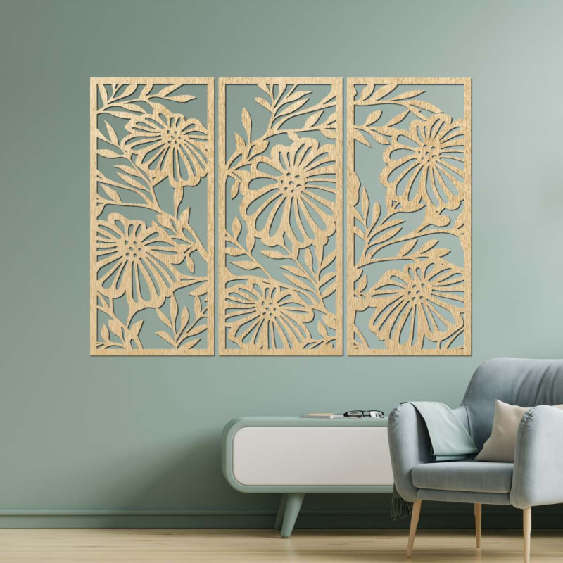 Wooden geometric motif - modern wall decoration