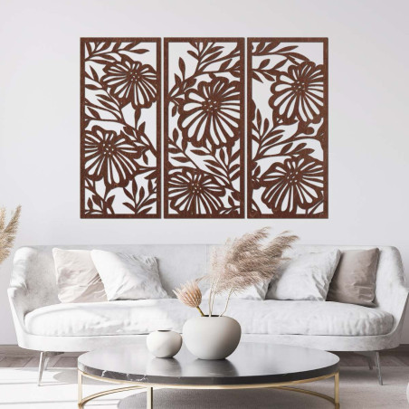 Geometric plywood painting – square design