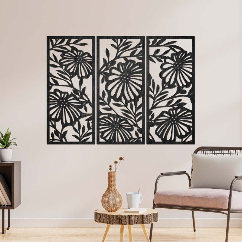 Picture with a motif of mountains and sun - minimalist style