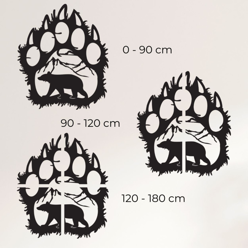 Picture of a bear's paw with mountain scenery -...