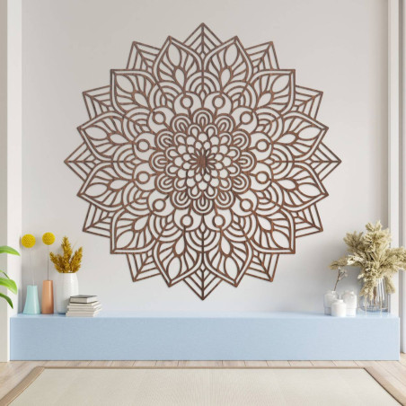 Mandala decoration with fine details and a concentrated central motif.