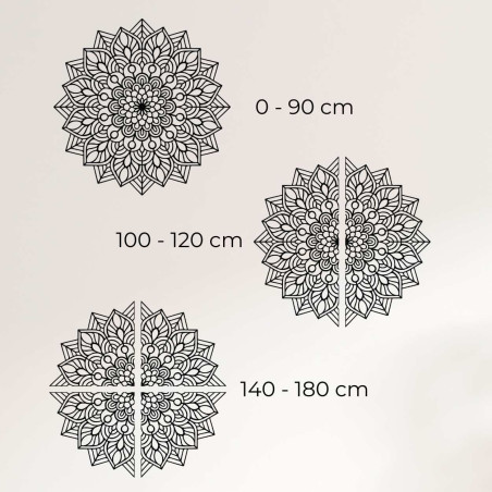 The product visualization serves to show the actual dimensions of the decoration on the wall.