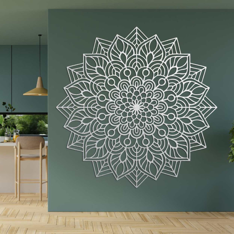 Wooden mandala on the wall, harmonious energy -...