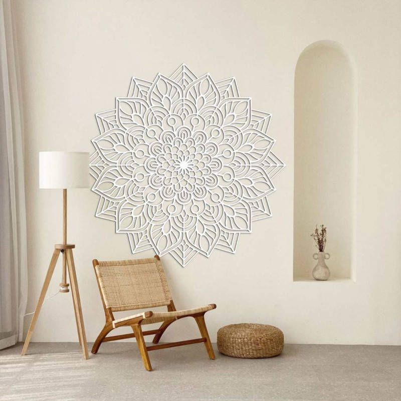 Wooden mandala on the wall, harmonious energy -...
