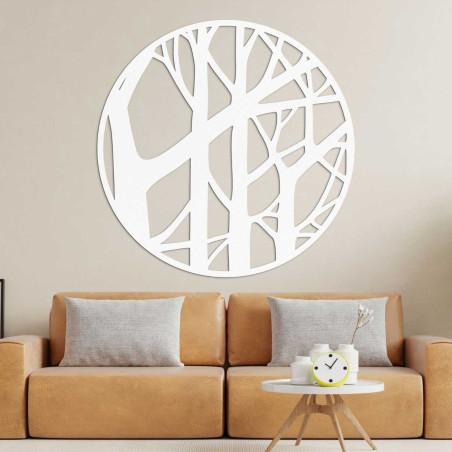 Natural wooden decoration with an abstract branch motif
