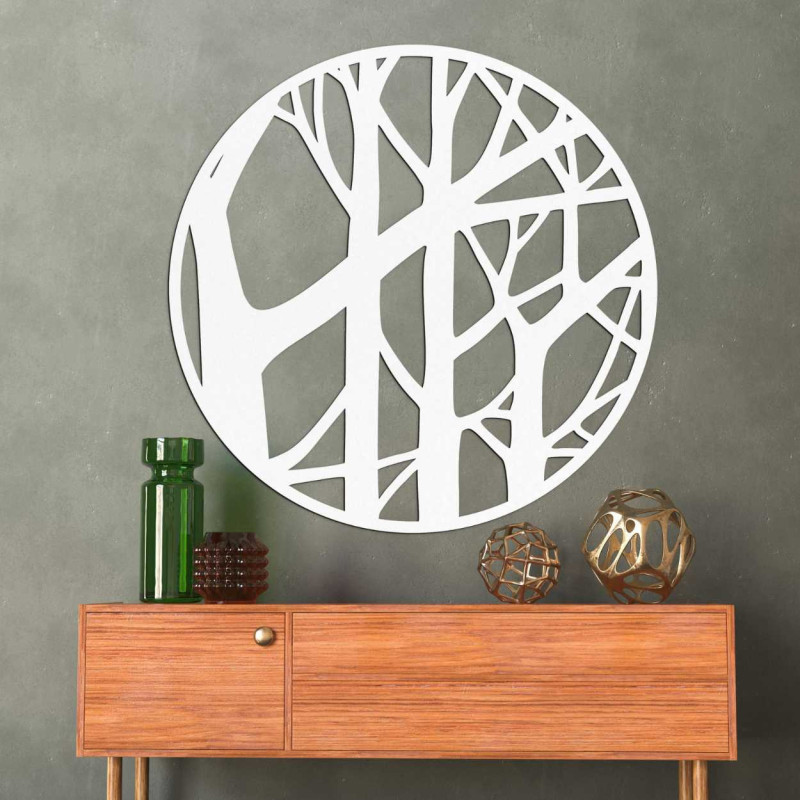 Wooden wall decoration with a motif of intertwined branches