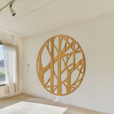 Interior accessory made of wood with an abstract branch pattern