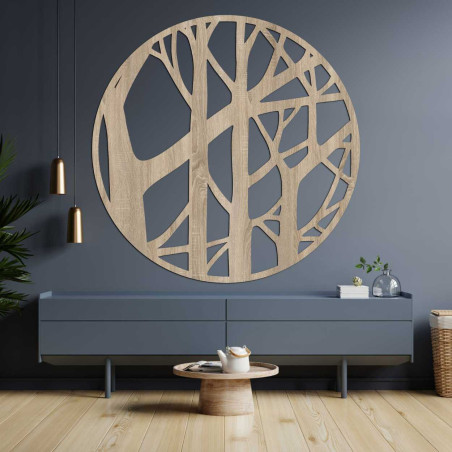 Natural wooden decoration with finely carved branches