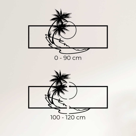 Wooden decorative panel with palm trees and sunset - PALMA