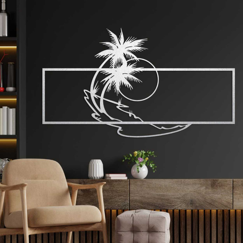 Designer wall decoration with a summer motif of peace and relaxation.