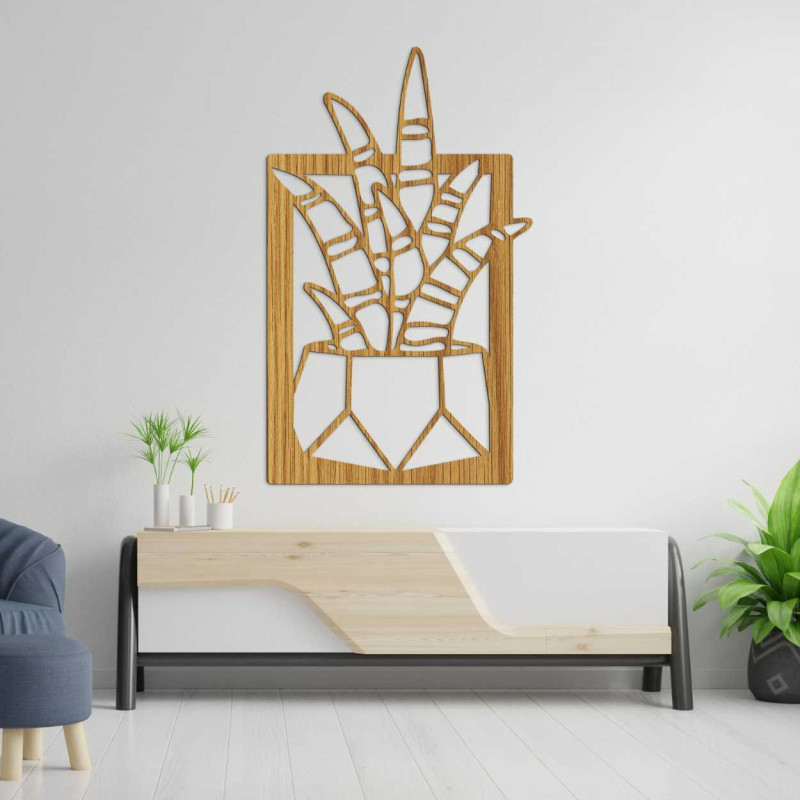 Wooden wall painting succulent - DUIO