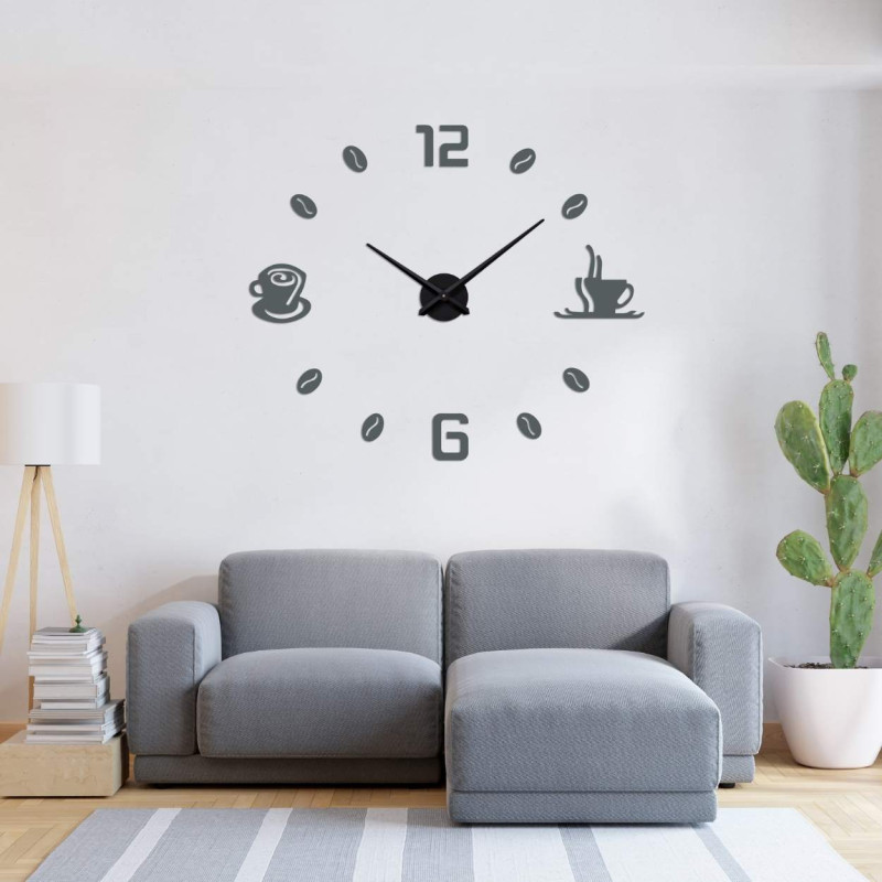 Elegant adhesive wall clock made of Italian plexiglass