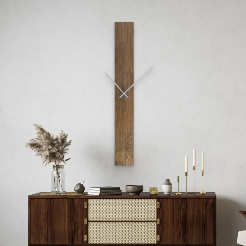 Modern black solid wood clock for the living room or office.