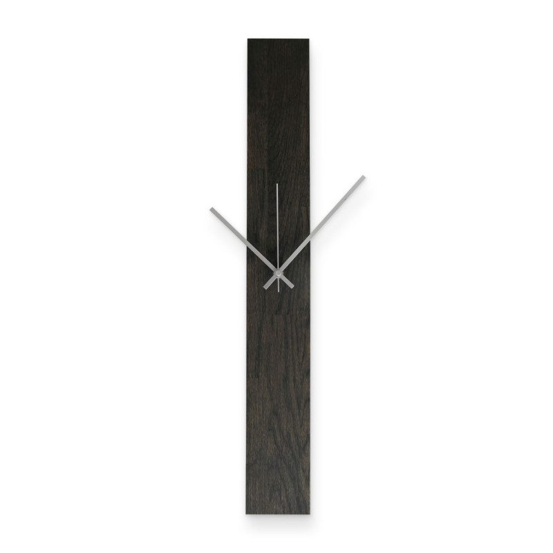Black wooden wall clock TERA in a modern design