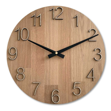 A close-up of a wooden dial with a subtle cutout in a natural style.