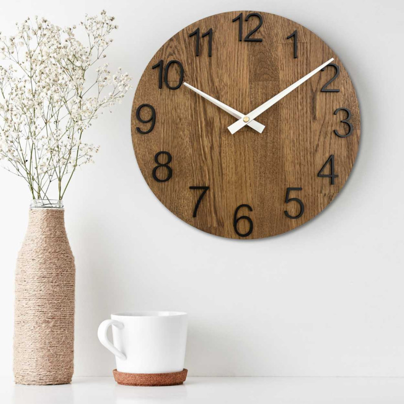 Hand-carved wooden wall clock - LOPIVE