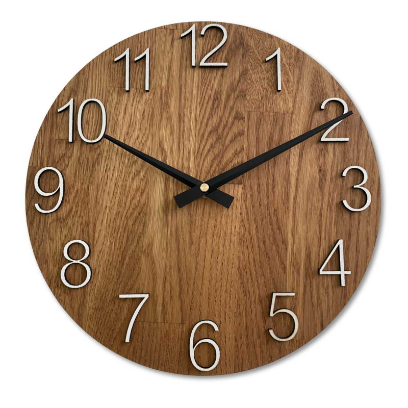 A close-up of a wooden dial with a subtle cutout in a natural style.