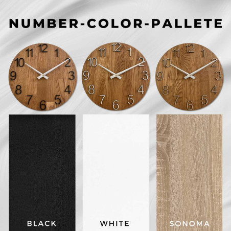 Wooden wall clock with visible material structure and smooth surface. Wooden wall clock with visible material structure and smooth surface.