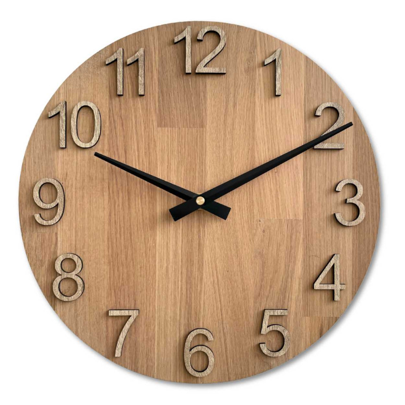 Modern wooden wall clock for the living room