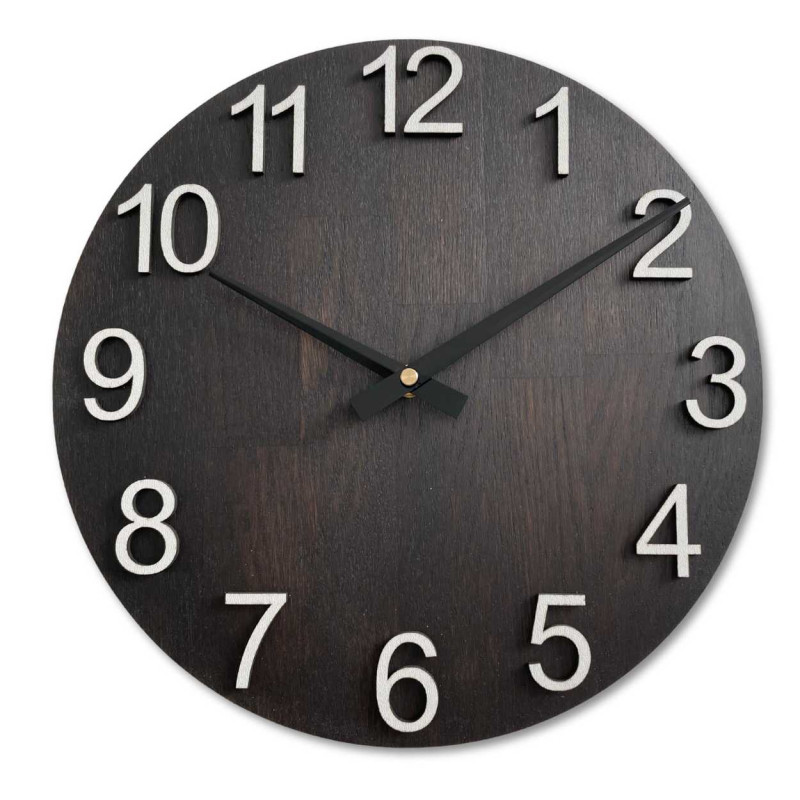 Wooden wall clock with a modern look and smooth surface