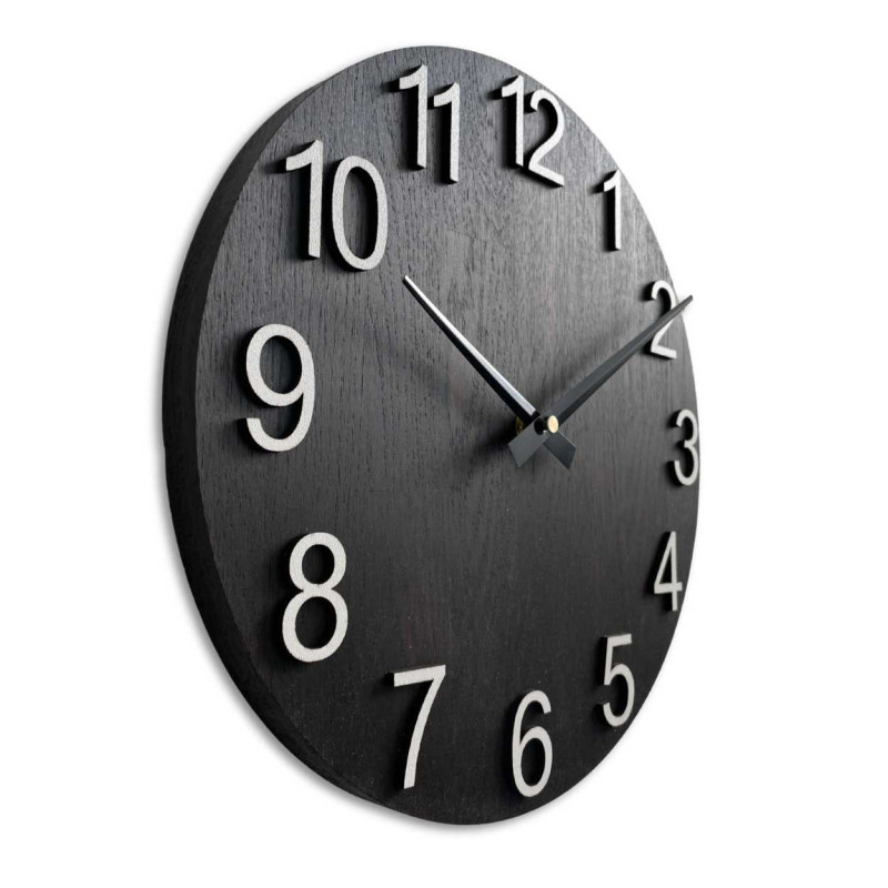 Elegant round clock with a smooth wooden dial