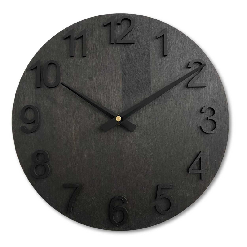 Wall clock with a clean wooden dial and thin hands