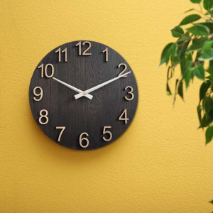Wall clock with a clean wooden dial and thin hands 2