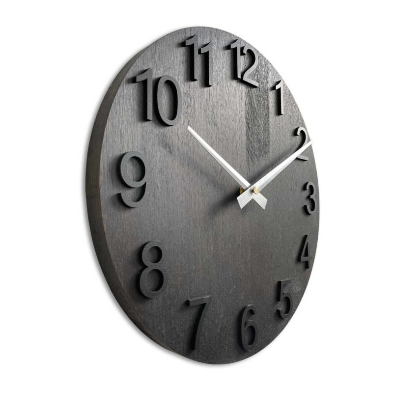 Simple wall clock with wooden base without numbers